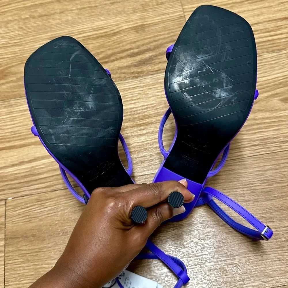 ZARA Purple open toe sandals - Picture 5 of 11
